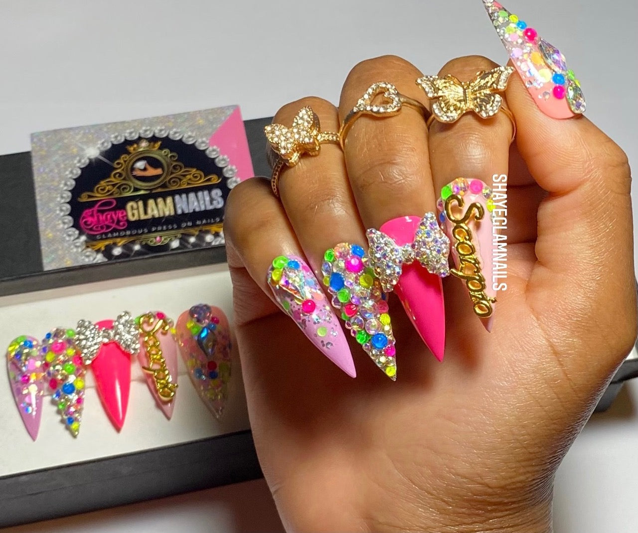 Colorful Birthday/Zodiac Inspired Press On Nails – Shaye Glam Nails